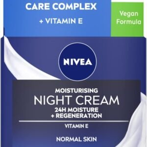 NIVEA Moisturising Night Cream (50ml), 24 Hour Overnight Moisturising Cream for Normal Skin, With Pro Vitamin B5 and Vitamin E for Enhanced Skin Care at Night