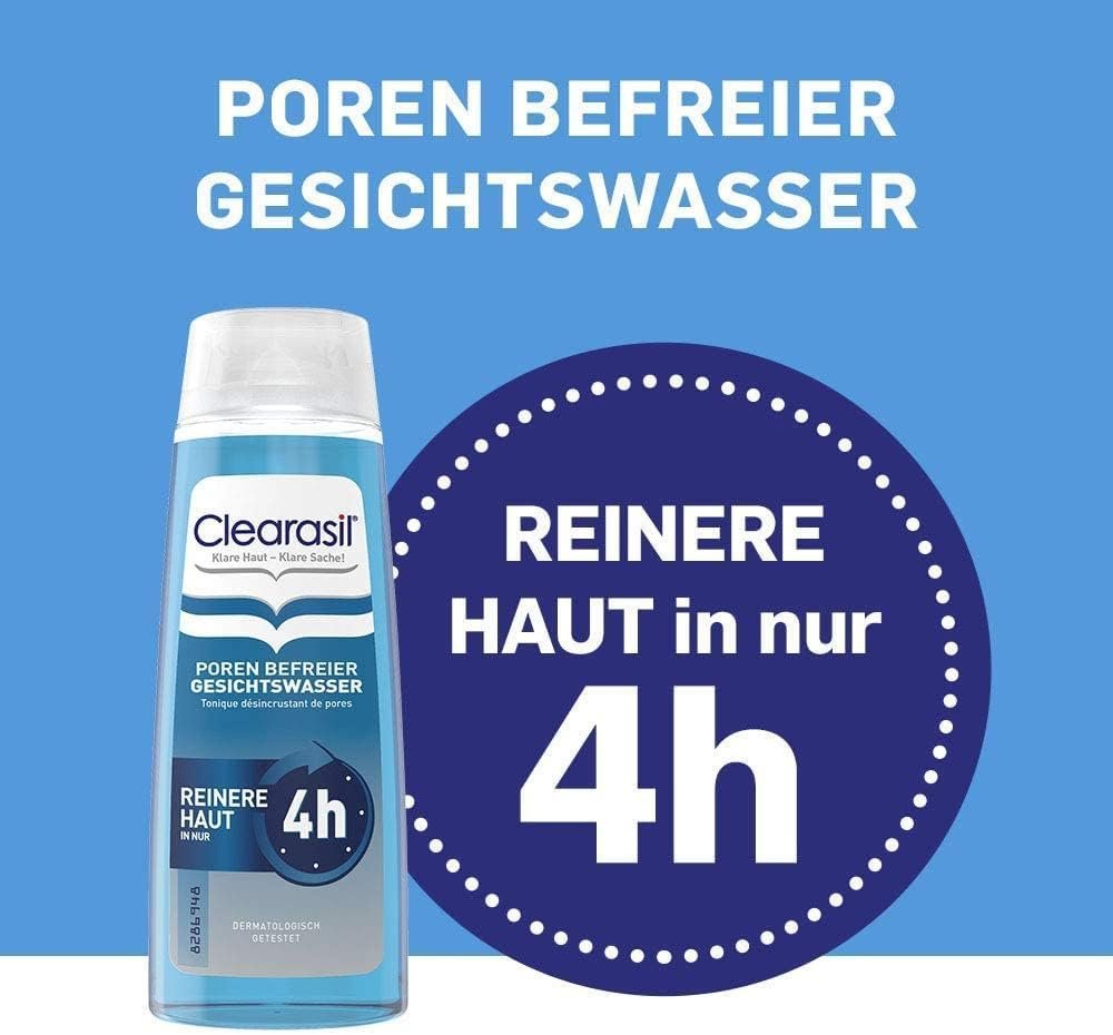 Clearasil, Deep Pore Cleanser, 200ml, Liquid, Salicylic Acid, Skin Toner, Pore Cleaner, Acne Treatment, Skin Care, Blackhead Face Wash, Regenerates Skin In 4 Hours, Spot Treatments, Skin Care - Image 4