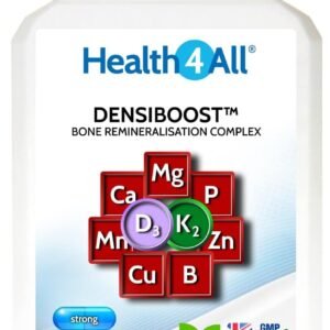 Densiboost Bone Remineralisation 60 Capsules (not Tablets) with Calcium, Magnesium, Manganese, Phosphorus, Copper, Boron, Zinc and Vitamins D3 and K2 MK-7. Made in The UK by Health4All
