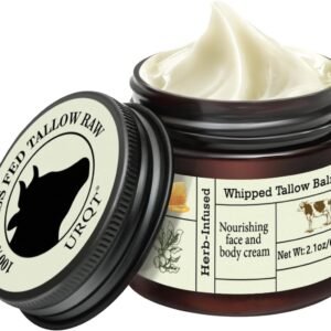 Beef Tallow Honey Balm – Beef Tallow for Skin, Deeply Nourishing Organic Grass Fed Tallow Balm, Beef Tallow Cream for Face & Body, Moisturizing Skin Care Cream for Dry Skin (60g, Color A)