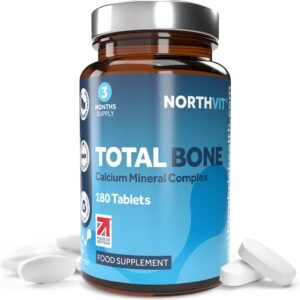 Total Bone® Calcium Magnesium Zinc & Vitamin D3 Supplement – 180 Vegetarian Tablets – 3 Month Supply High Strength Osteo Tablets – Strong Bones & Teeth – Calcium Mineral Complex