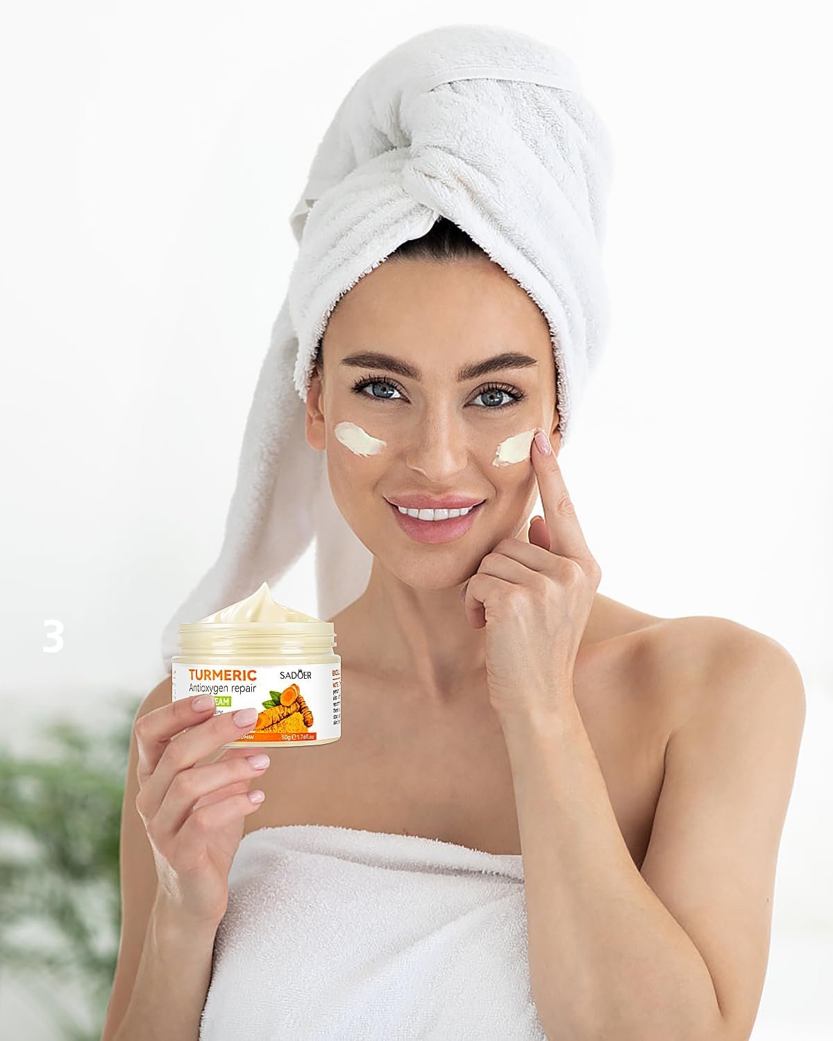 Turmeric Face Cream, Brightening Face Cream for Radiant&Glowing Skin,Dark Spot Corrector Age Spot Remover,Anti Aging,Natural Turmeric Cream Skin Care,Vitamin C Moisturiser for Face - Image 6