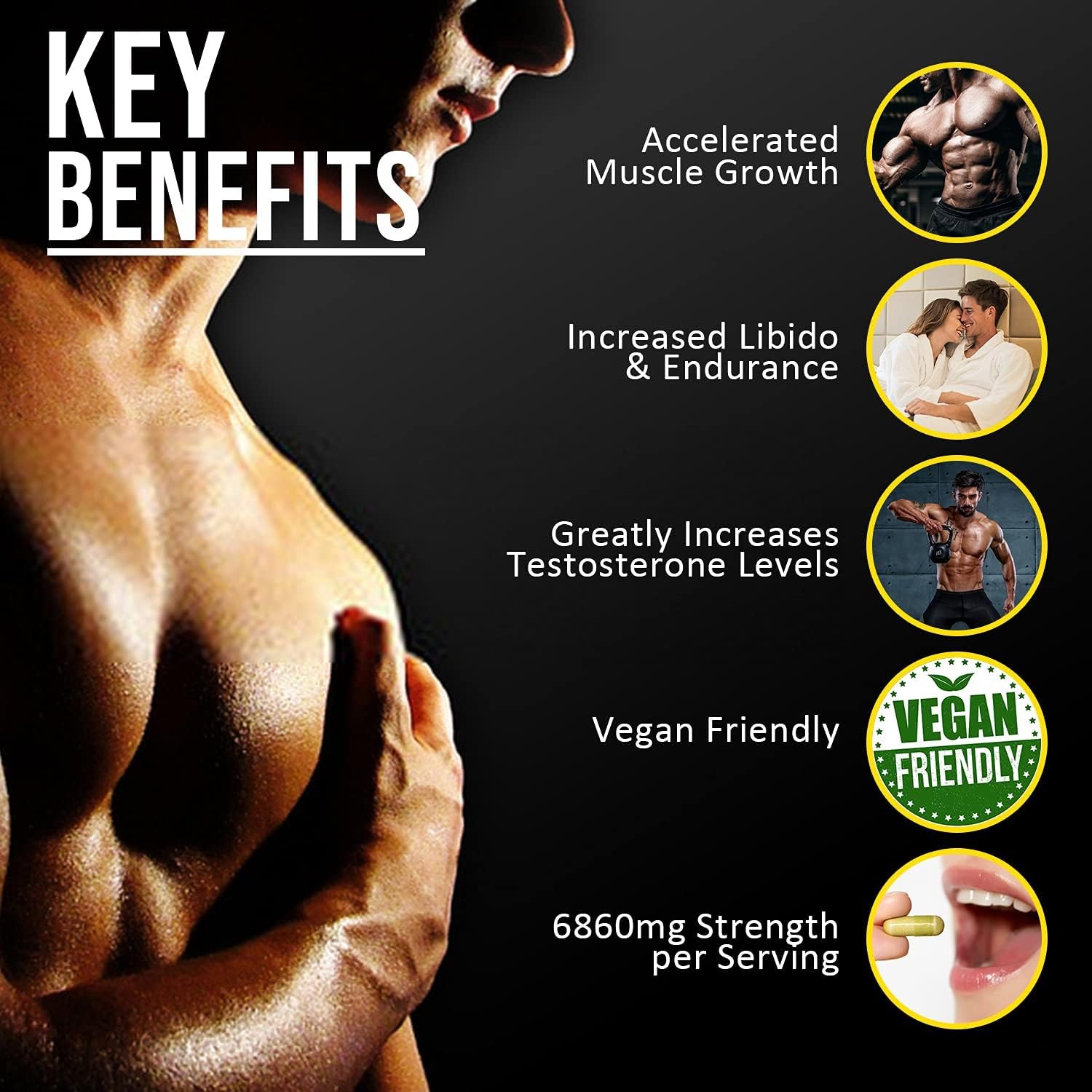 Nuke Nutrition Test Rage XL Testosterone Booster for Men | 60 Capsules | Anabolic Supplement to Enhance Male Testosterone Levels | Boost Lean Physique, Muscle Growth & Strength | Vegan & Easy Swallow - Image 7