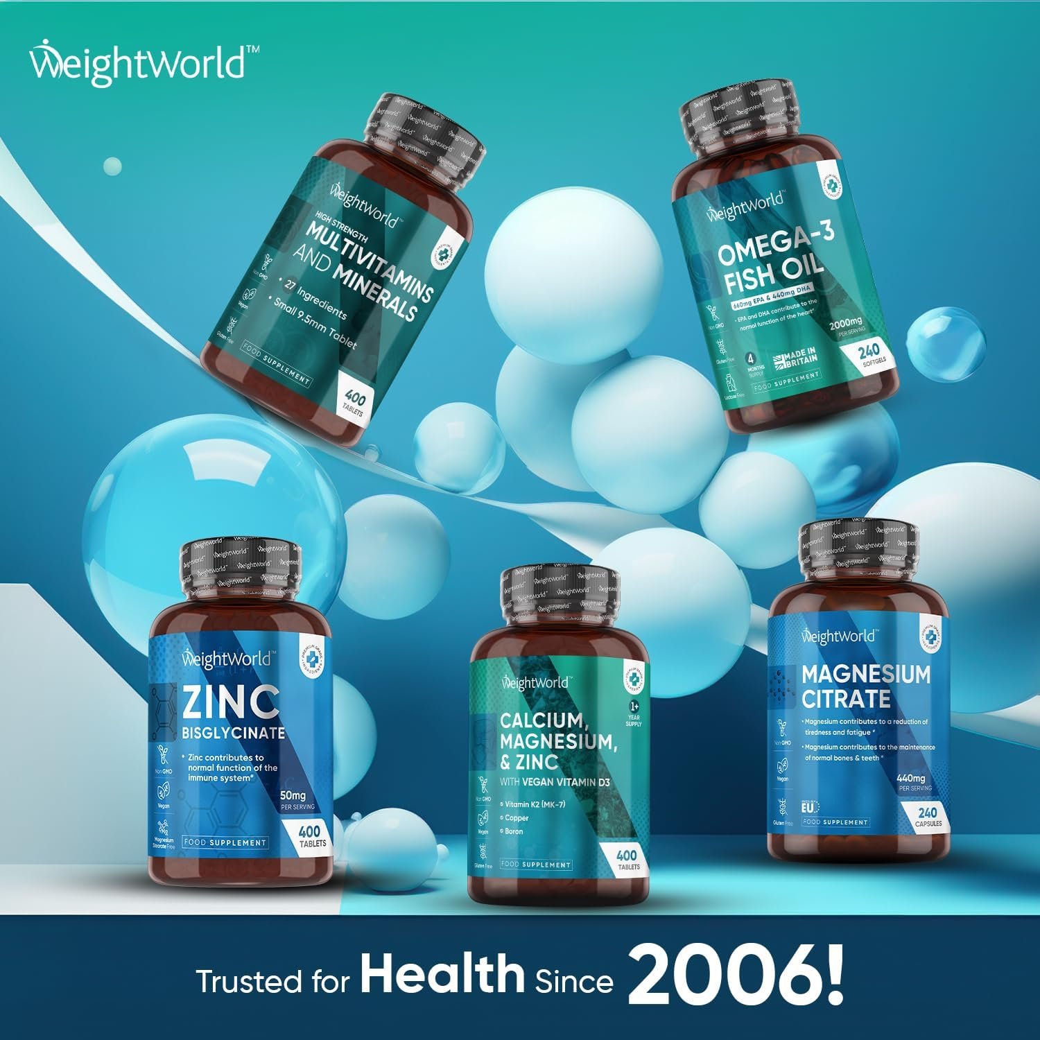 Calcium Magnesium Zinc and Vitamin D Supplement | 1+ Year Supply | 400 Vegan Tablets | 1414mg per 2 Tablets - with Zinc, Selenium & Vitamin K2 - for Bones, Teeth & Muscle Function (EFSA Claims) - Image 8