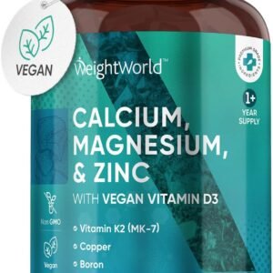 Calcium Magnesium Zinc and Vitamin D Supplement | 1+ Year Supply | 400 Vegan Tablets | 1414mg per 2 Tablets – with Zinc, Selenium & Vitamin K2 – for Bones, Teeth & Muscle Function (EFSA Claims)