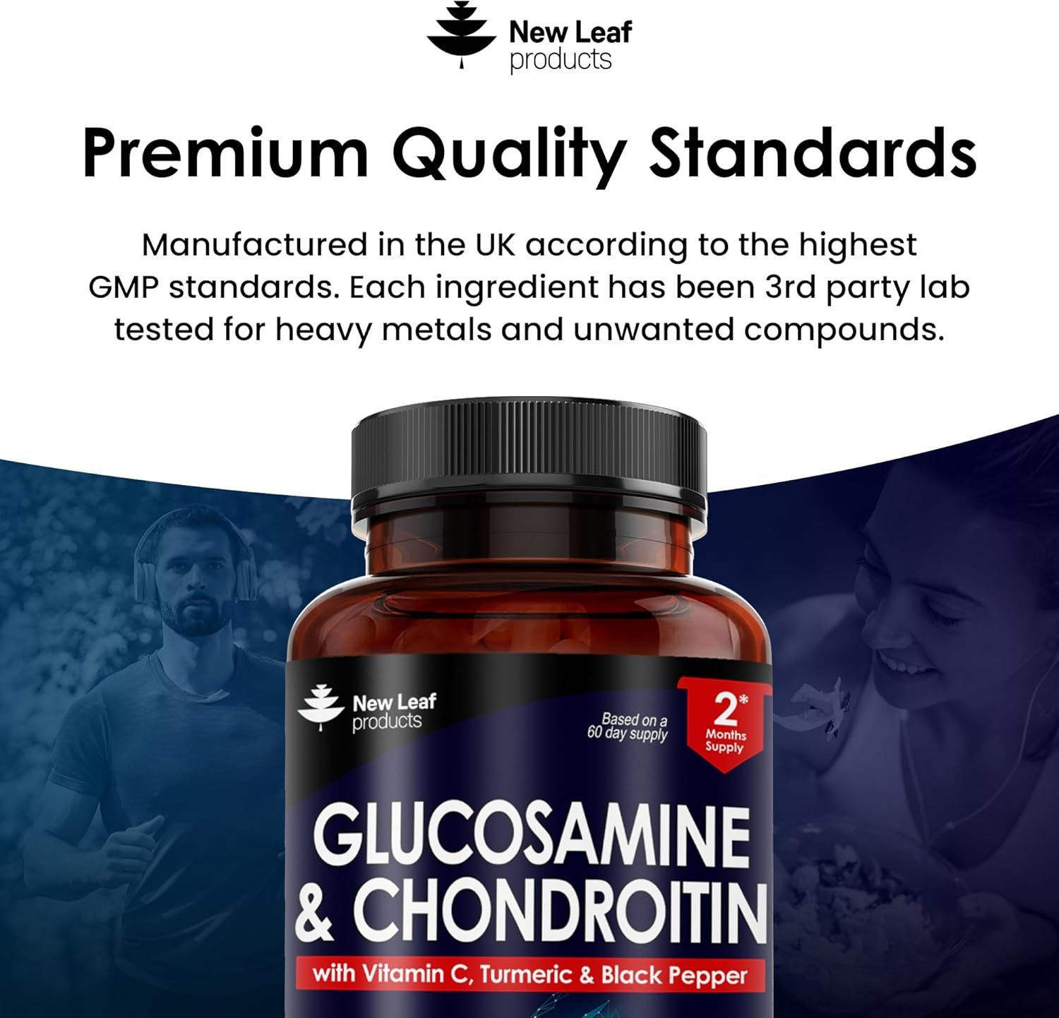 Glucosamine and Chondroitin High Strength - Enriched With Turmeric And Vitamin C - Glucosamine Sulphate Chondroitin Sulphate, Food Supplement - Contributes To The Normal Function of Bones 120 Capsules - Image 5
