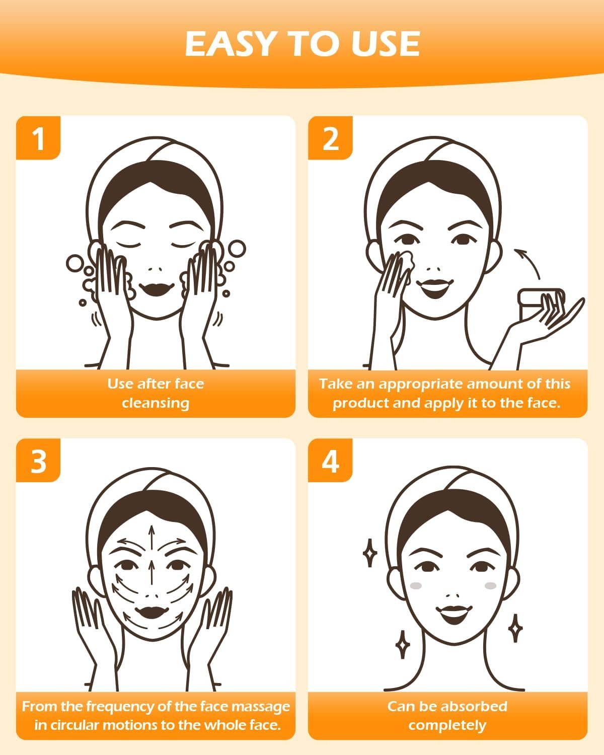 Turmeric Face Cream, Brightening Face Cream for Radiant&Glowing Skin,Dark Spot Corrector Age Spot Remover,Anti Aging,Natural Turmeric Cream Skin Care,Vitamin C Moisturiser for Face - Image 7