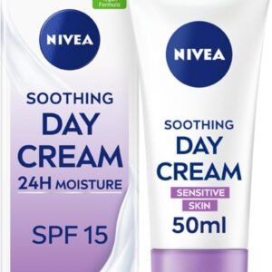 NIVEA Sensitive Day Cream (50 ml), Face Cream and Moisturiser with SPF 15 for Sensitive Skin, Summer Skin Care Essentials, Sensitive Moisturising Cream