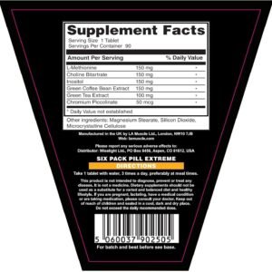 LA Muscle Six Pack Pill Extreme (1 Pack) Natural Diet Pills for Men and Women – Weight Loss Diet Supplements – Premium Grade – Natural Ingredients – 30 Days Supply