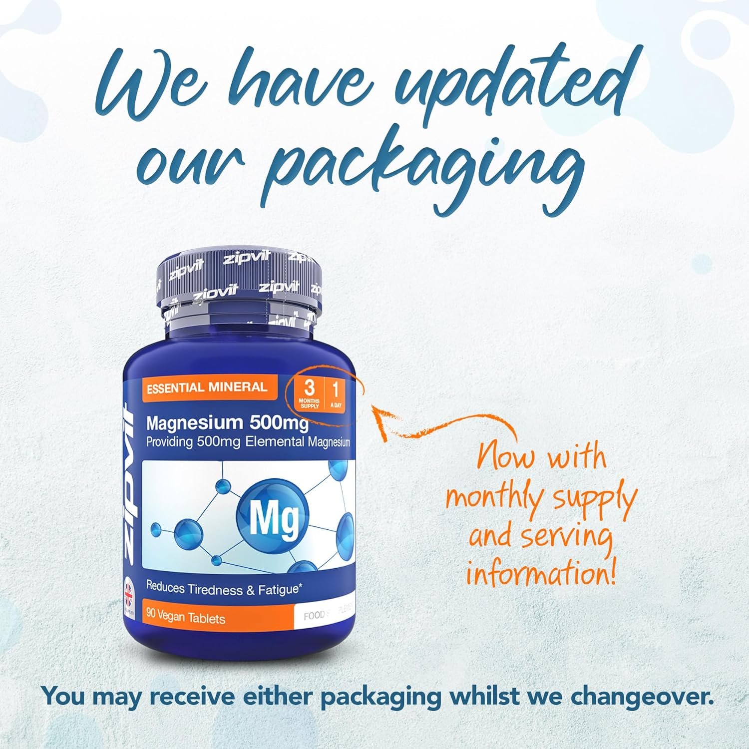 Zipvit Magnesium 500mg of Elemental Magnesium, High-Strength Magnesium Tablets, 3 Month Supply, 90 Vegan Tablets, Magnesium Supplements for Muscle, Bone & Energy, All-Round Magnesium Supplement - Image 2